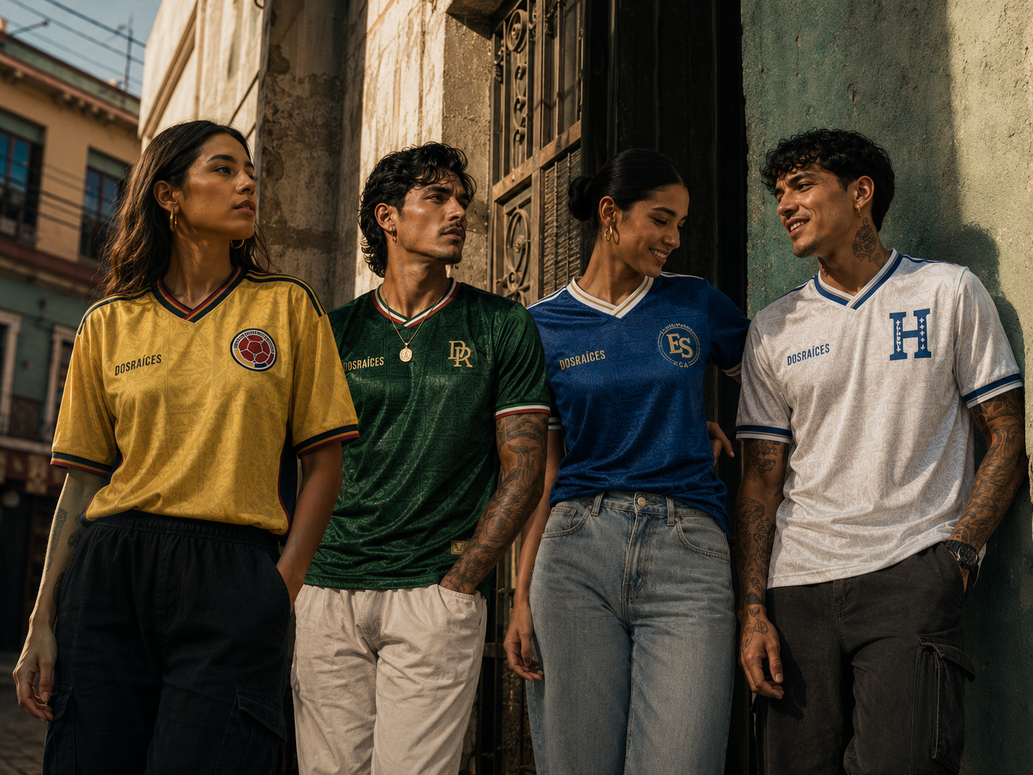 DosRaíces heritage jerseys styled as streetwear